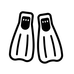 Swim fins represent essential underwater gear for recreational diving and snorkeling activities. © Digital assets