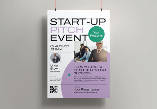 Startup Pitch Event Poster Layout