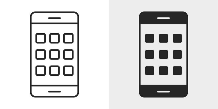 Mobile App Icon represents smartphone applications and digital mobile services.