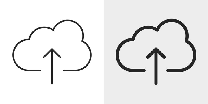 Cloud Upload Icon represents uploading files to cloud storage and online backup services.