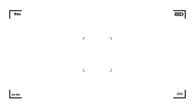 Digital camera viewfinder overlay interface with white background and recording indicators