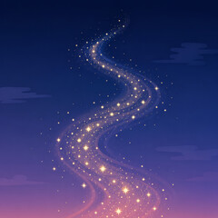 Obraz premium Magical glowing starry path in the night sky abstract fantasy milky way background illustration