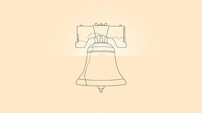 Cinematic view of a bell showing cracks in a historic location during bright daylight