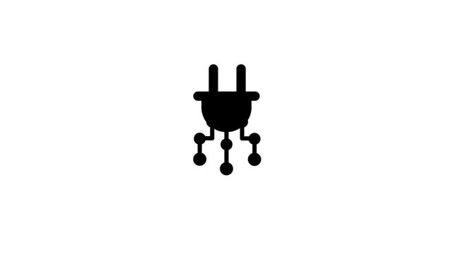 Plug or connector network icon animation isolated on white background