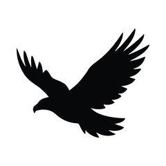 Fototapeta premium Eagle Silhouette Against A White Background A Dramatic Avian Form