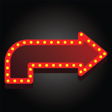 Illustration of an Retro Arrow Sign Light