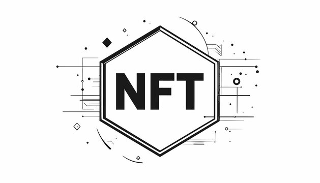 NFT Non Fungible Token Digital Art.