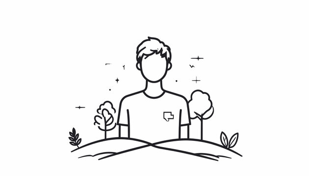 Man Holding Flowers in Hand Outdoors.