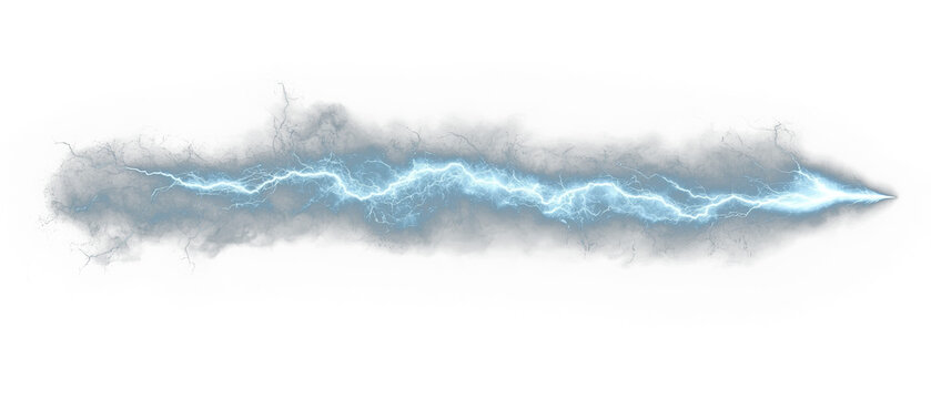 A bright blue, jagged lightning bolt against a black background, electrifying the viewer