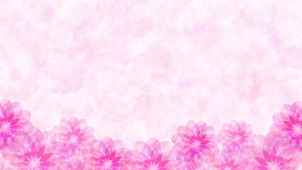 Obraz premium Pink Watercolor Flower Frame Background with Copy Space