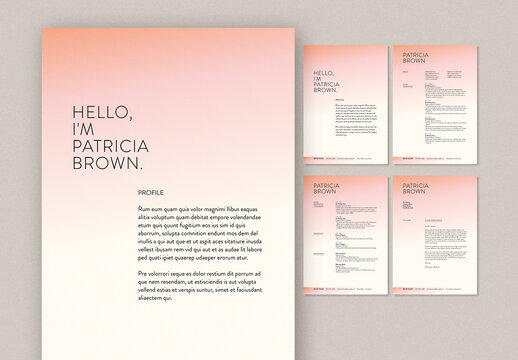 Gradient Resume and Cover Letter Layout