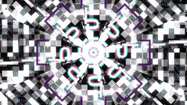 Abstract Geometric Pattern: An intricate kaleidoscope of geometric shapes, checkerboard patterns.