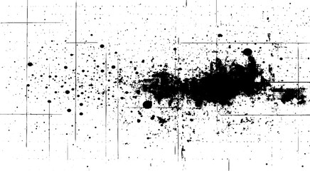 Naklejka premium Rough, scratch, splatter grunge pattern design brush strokes. Overlay texture. Faded black-white dyed paper texture. 