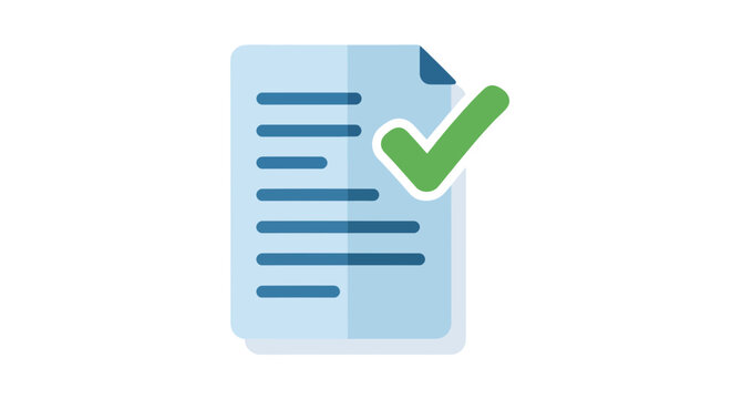 Document with green checkmark icon for approval.