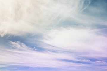 Obraz premium Beautiful sunset sky above clouds with dramatic light. Cabin view from airplane