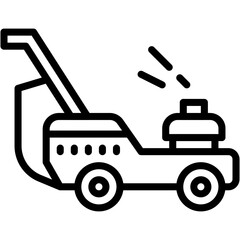 Fototapeta premium Lawn Mower Gardening Machine Vector Icon for Yard Maintenance