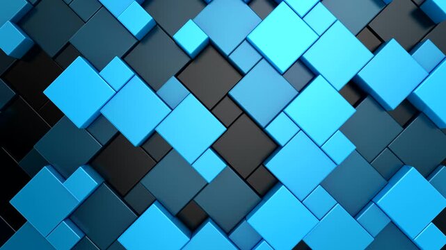 Background of Cubes. Abstract motion, loop, two color, 3d rendering, 4k resolution

