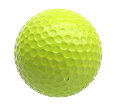A yellow golf ball with dimples