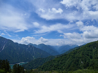 Fototapeta premium 観光名所立山黒部アルペンルートの展望台から見た北アルプス連峰の風景