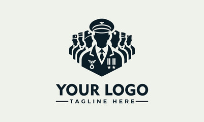 Fototapeta premium military vector logo illustration of armed forces personnel in uniform