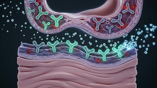 Antihistamine Pathway Concept In Nasal Tissue And Skin Tissue Detailed Visualization For Medical And Biotechnology Education