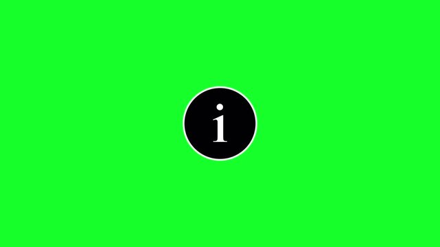 Information circle icon looping animation  in 4K animation with alpha channel Info help, desk idea, desk support, about sign symbol animation. on transparent background 