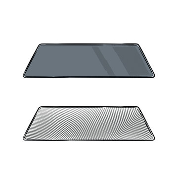 Mouse Pad and Desk Mat Perspective Sketch Vector Illustration