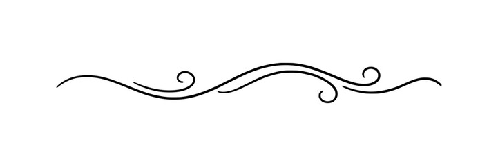 Elegant decorative swirl divider with double line flourishes for ornate stationery © Lutpiteja 
