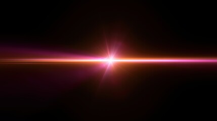 Naklejka premium Abstract Cinematic Pink Lens Flare Light Leak Overlay on Black Background