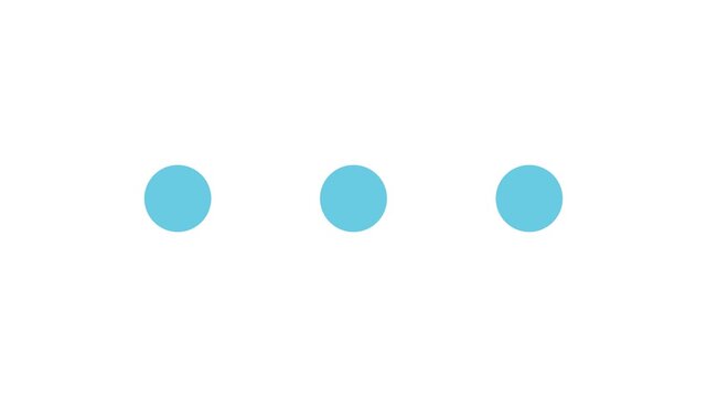 Minimalist Cyberpunk Cyan Three Dots Loading Bar Animation for UI UX