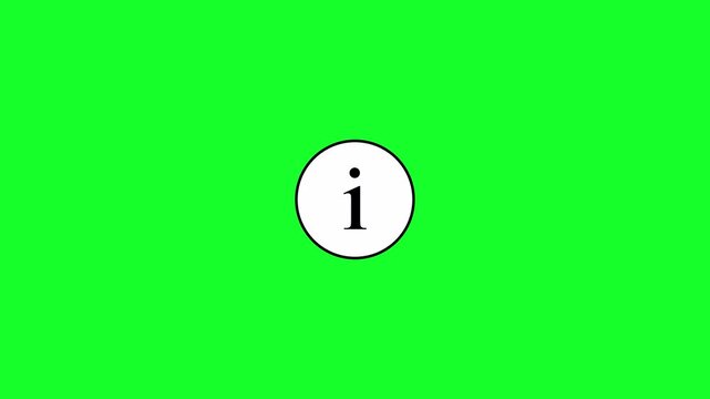 Information circle icon looping animation in 4K animation with alpha channel Info help, desk idea, desk support, about sign symbol animation. on transparent background