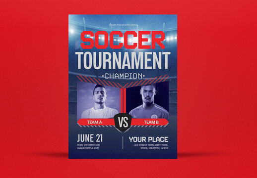 Blue Bright Soccer Tournament Flyer Layout