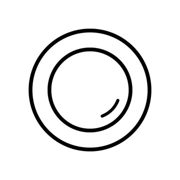 Minimalist plate icon illustration featuring a simple black outline design