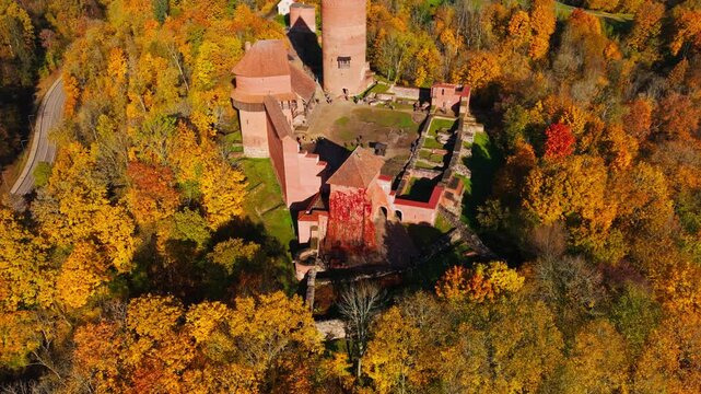 Turaida Castle Rising Over Colorful Gauja Valley During Sunny October Day