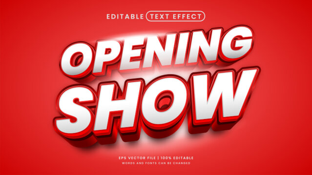 Opening show event 3d editable text effect