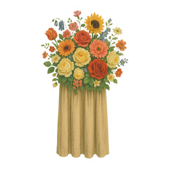 Obraz premium PNG Vibrant floral bouquet illustration