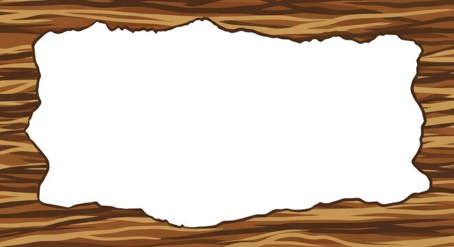 Wooden background with white torn paper.