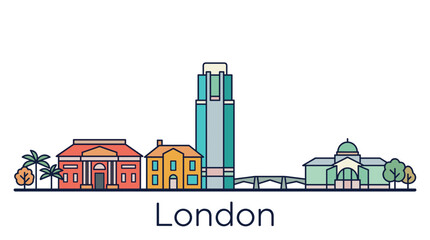 Obraz premium London skyline landmarks minimalist vector illustration
