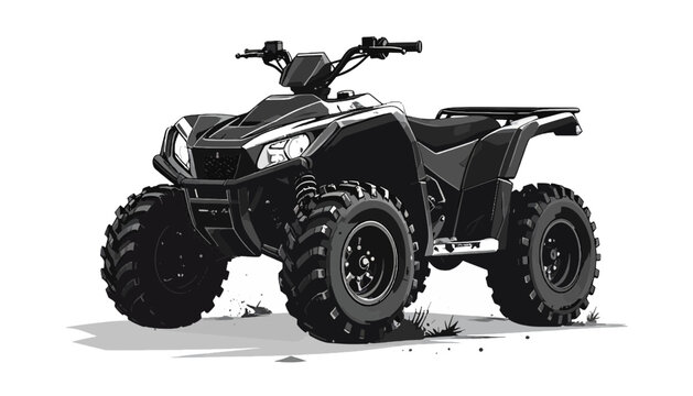Black ATV Quad Bike Vehicle.