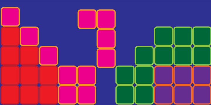 Abstract retro arcade video game block pattern background vector illustration