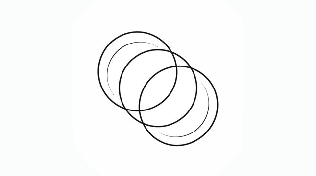 Minimalist abstract illustration of three overlapping circles, symbolizing connection, collaboration, and unity on a clean white background.
