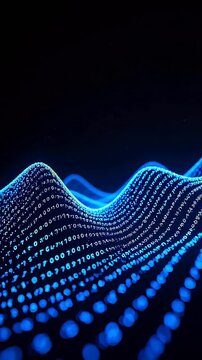 Digital wave of binary code