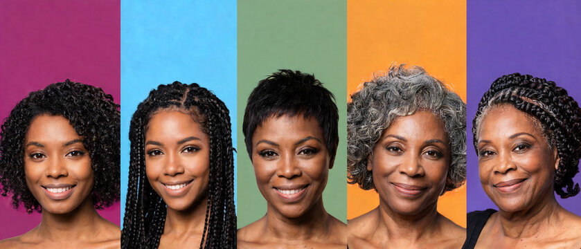 Vertical Stripe Collage of Black Women