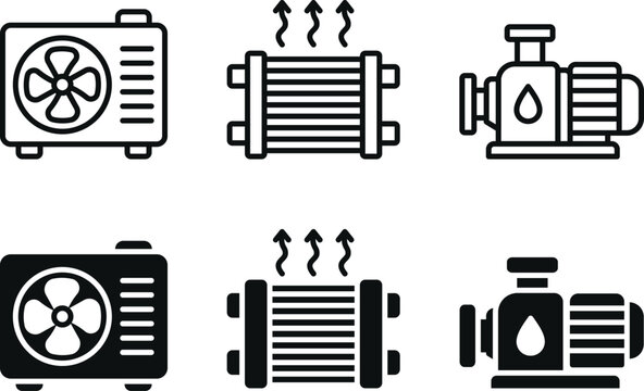 Industrial Cooling System Components with Heat Exchanger and Water Pump