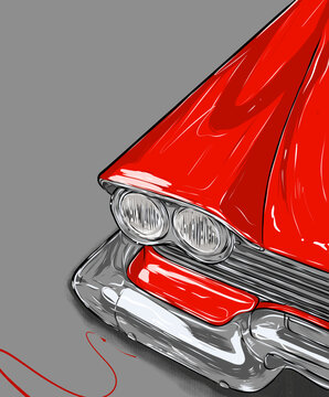 Red classic historic car