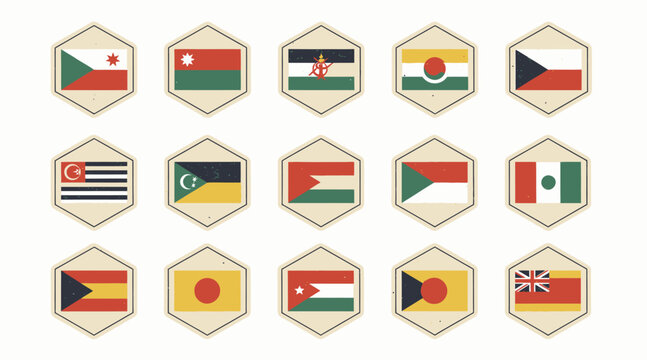 flags of various countries, international symbols