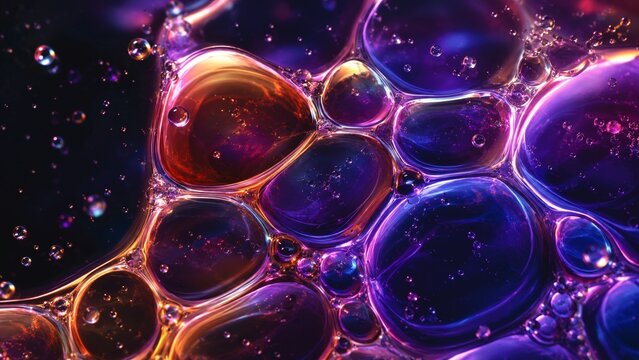 Neon Purple Serum Bubble Macro