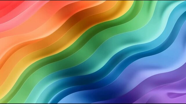Colorful layered rainbow wave gradient abstract background with smooth flowing soft light motion
