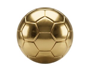 Naklejka premium Shiny gold soccer ball A premium, polished golden soccer ball reflecting light, symbolizing victory, achievement, and the pinnacle of football excellence