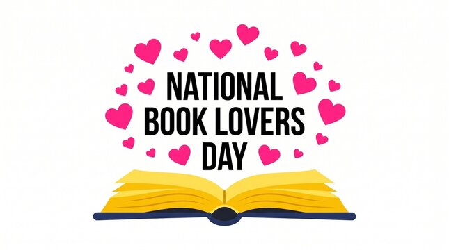 Open book and heart shaped ornaments colorful vector illustration